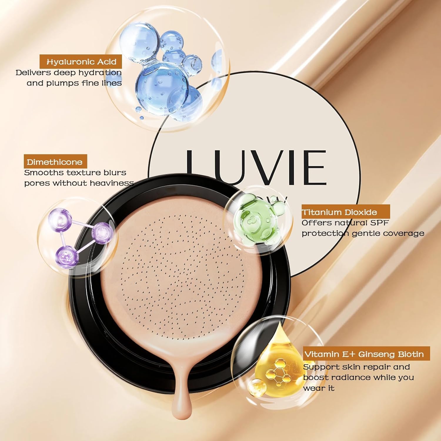 Foundation for Older Women, CC Cream Glow Foundation for Mature Skin, Moisturizing Concealer Brighten Long-Lasting (Natural) — view 6