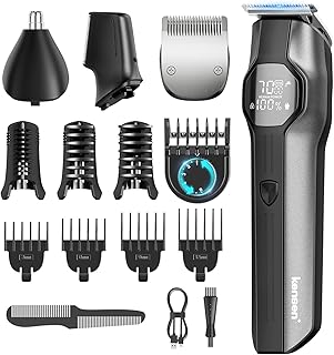 kensen Afeitadora Corporal Masculina 4 en 1, 2 Velocidades Depiladora Corporal Hombre, IPX7 Impermeable Body Shaver para Barba, Orejas, Axilas, Pecho, Piernas y Genitales, Pantalla LED, 210 mins Uso