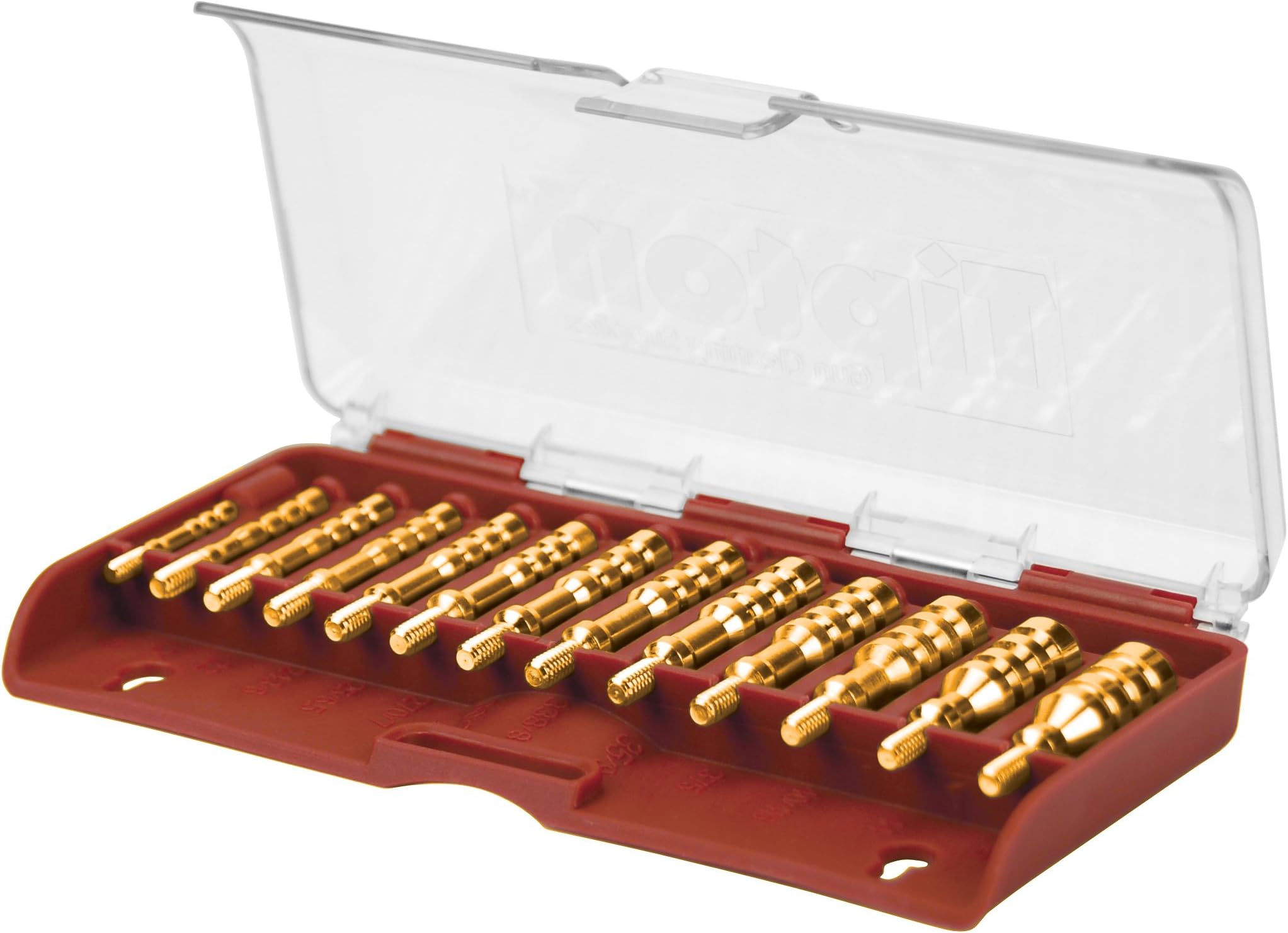 13-Piece Brass Jag Set with Storage Case for Rifle Cleaning and Maintenance