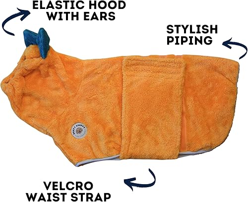 Miniatura 6 de Toalla de baño de alta calidad para perros, bata de microfibra súper absorbente para perros y gatos pequeños, medianos y grandes, elegante y