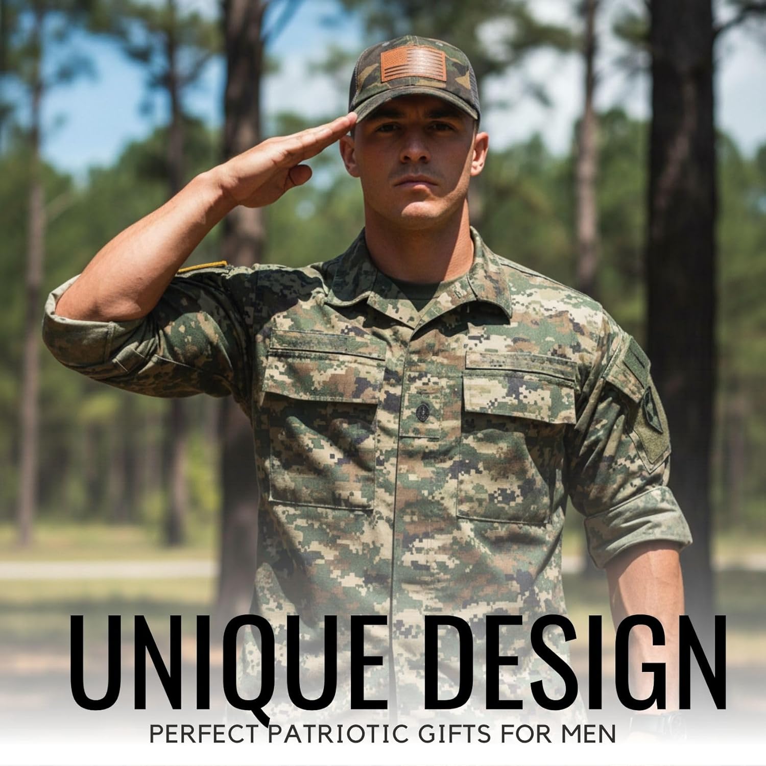 InnoBeta American Flag Hat for Men, Patriotic US Flag Camo Hat Adjustable Embroidered Trucker Hat, Gifts for Men Who Have Everything on Birthday, Christmas - Image 2