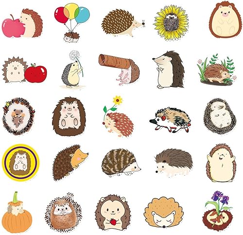 Miniatura 2 de Lindas calcomanías de erizo para niños, adolescentes, niños y niñas, calcomanías de vinilo impermeables para botella de agua, teléfono, laptop,