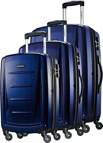 Vista 268 de Samsonite Winfield 2 Equipaje rígido con ruedas giratorias, Azul profundo, Juego de 3 piezas (20/24/28)