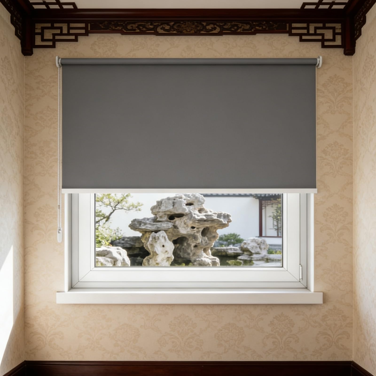 Store occultant gris foncé 103x180 cm sans perçage pour fenêtre