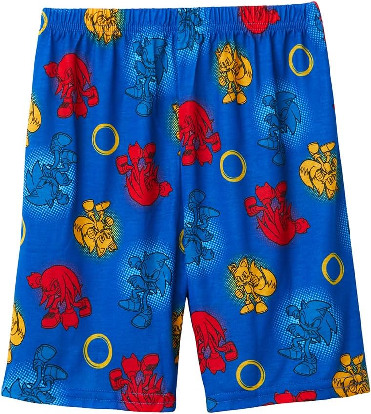 Sonic The Hedgehog Boys' Shorts and Sleep Shirt Kids Sleepwear 2 Piece Pajama Set - Image 5