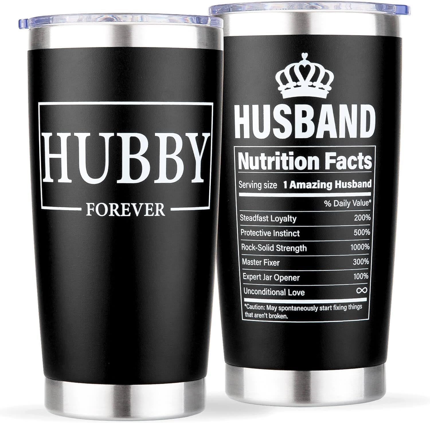 Husband Valentines Day Gifts - Valentines Gifts for Him, Best Husband Ever, Cool Unique Birthday Anniversary Christmas Fathers Day Gift from Wife - Hubby Coffee Tumbler Cup, 20oz Stainless Steel