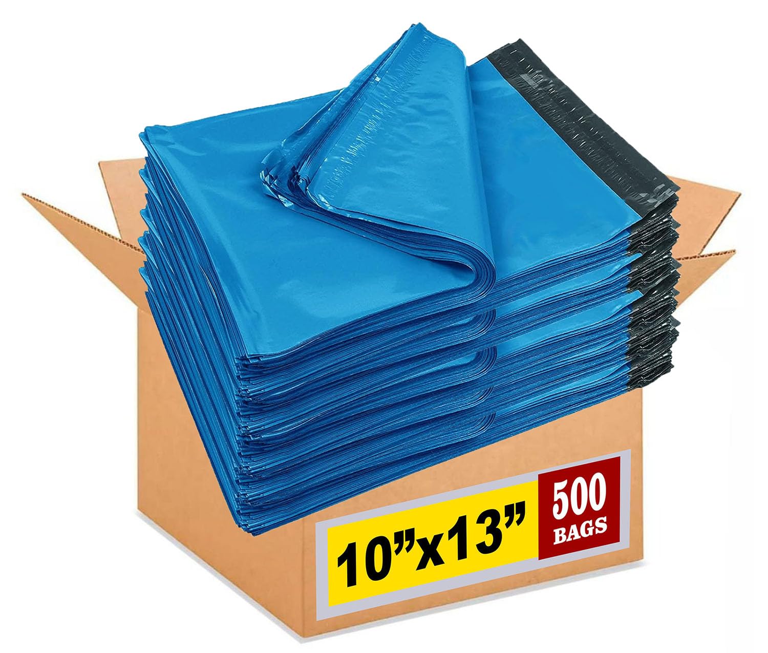 iMBAPrice 10x13 Inch 500-Pack Blue Color Poly Mailers Shipping Envelopes Bags, Strong Adhesive Shipping and Packing Bags for Clothing, Waterproof and