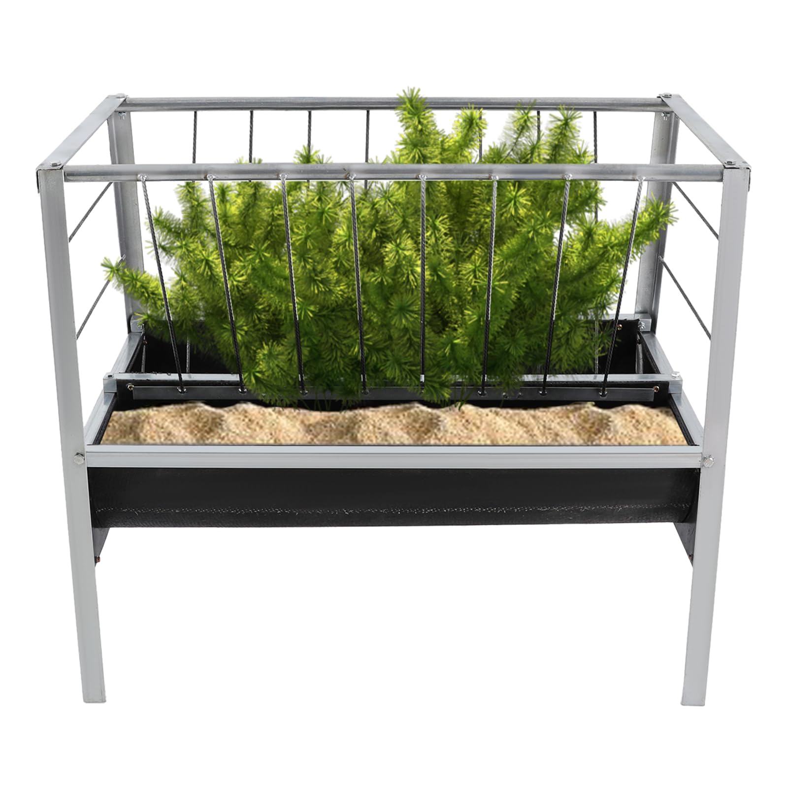 ARPITUYN Pasture Feeder, Large Capacity 2 in 1 Hay and Grain Feeder with Deeper Feeding Pan, Heavy-Duty Galvanized Livestock Feeders, Pasture Grain & Hay Feeding Pan for Goat, Sheep, Foal, Sheep