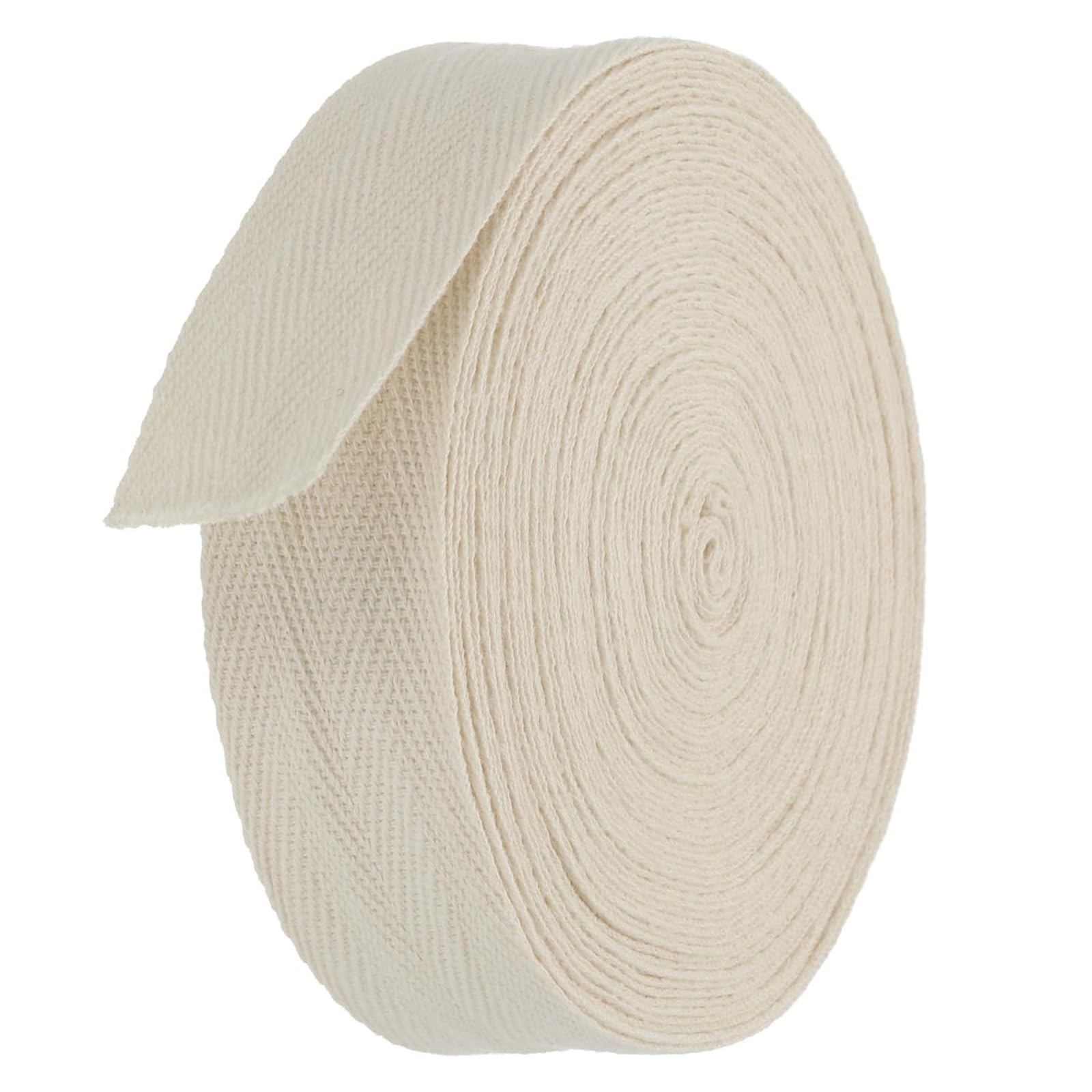 TA-VIGOR Cotton Twill Tape Ribbon 25mm, 10 Yards Bias Binding Tape Bunting Tape Soft Natural Herringbone Webbing Tape Roll for Sewing Dressmaking Gift Wrapping DIY Craft, Beige
