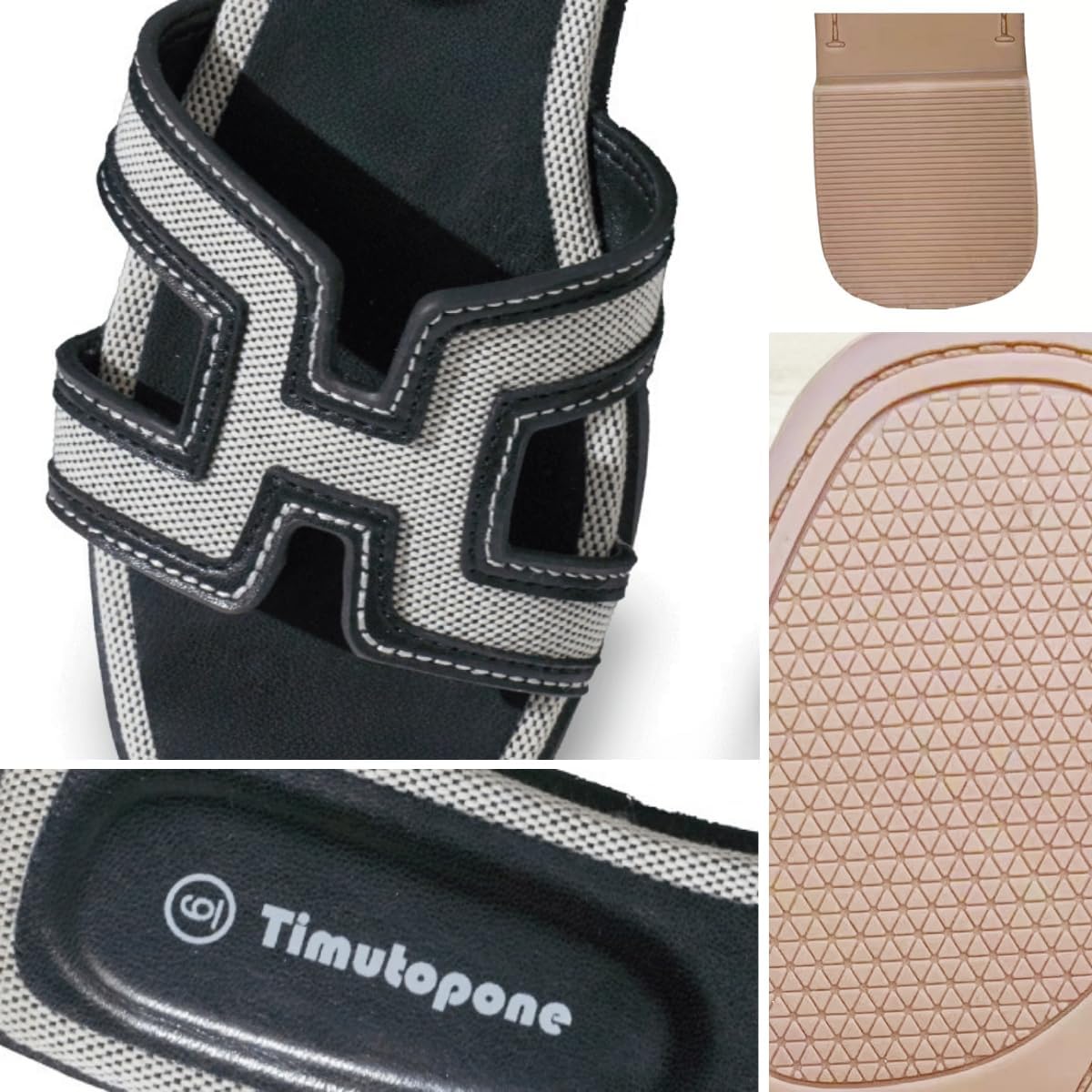 H Flat Sandals for Women Dressy Lightweight Comfortable Slide Sandal Fashion Summer Trendy Casual Slip-On Shoes - Image 5