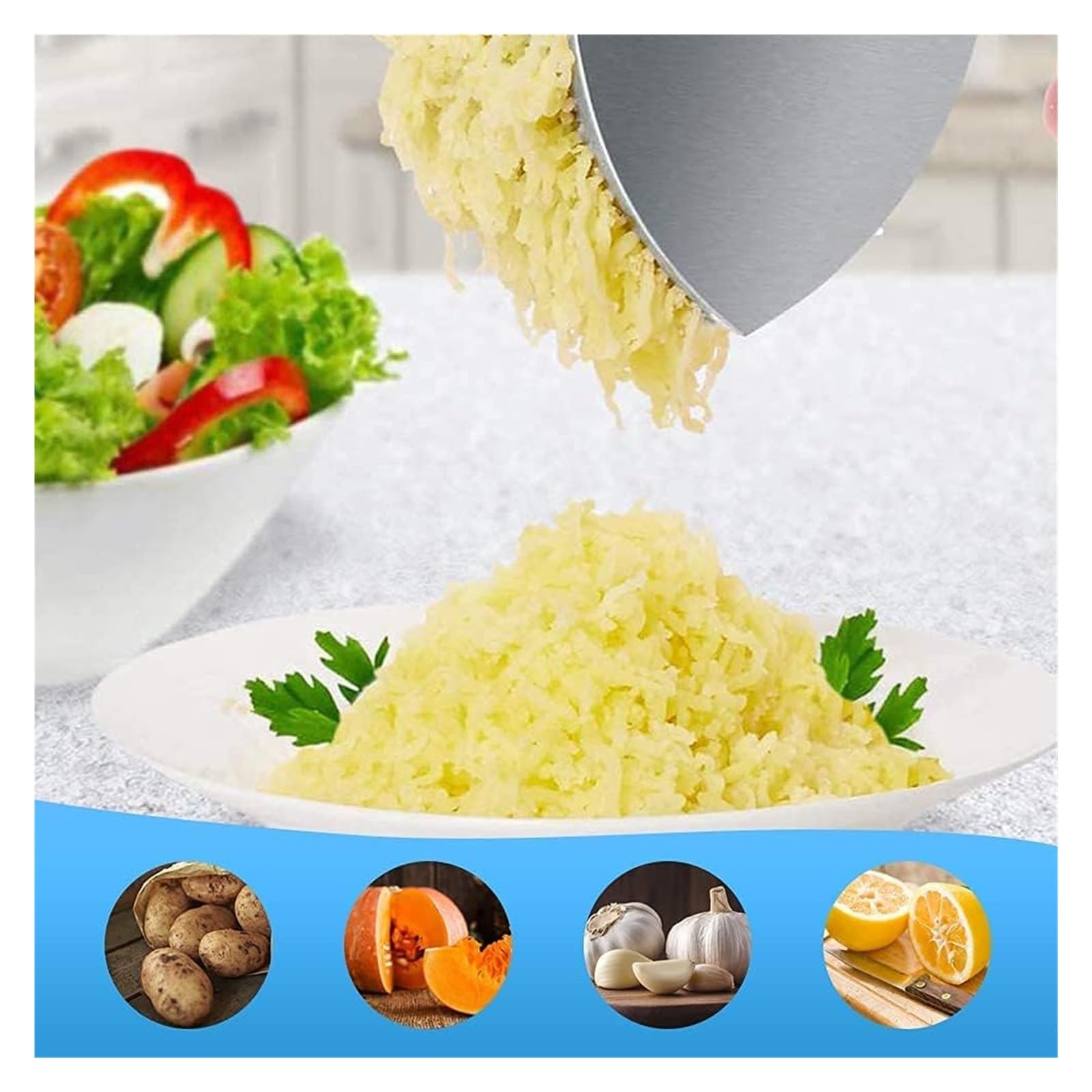 Kartoffelbrecher, Kartoffel-Reismaschinen, Edelstahl-Kartoffelpresse, Kartoffelstampfer, Quetscher, Lebensmittelsieb, Presssieb, Lebensmittelpresse und Zitronenpresse, Saftbereiter, hygienisch und lei
