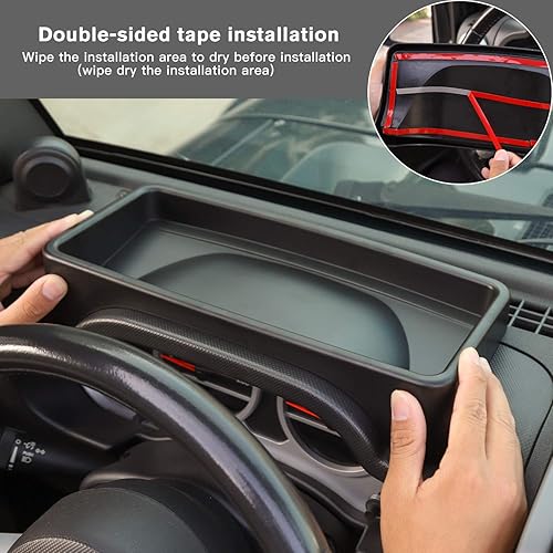 Miniatura 5 de RT-TCZ Organizador de bandeja de almacenamiento para Jeep Wrangler JK JKU 2007 2008 2009 2010 negro