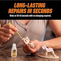 Vista 4 de Gorilla Super Glue Brush & Nozzle - Pegamento con cepillo y aplicador de boquilla,12 gramos, transparente (paquete de 1 unidad).
