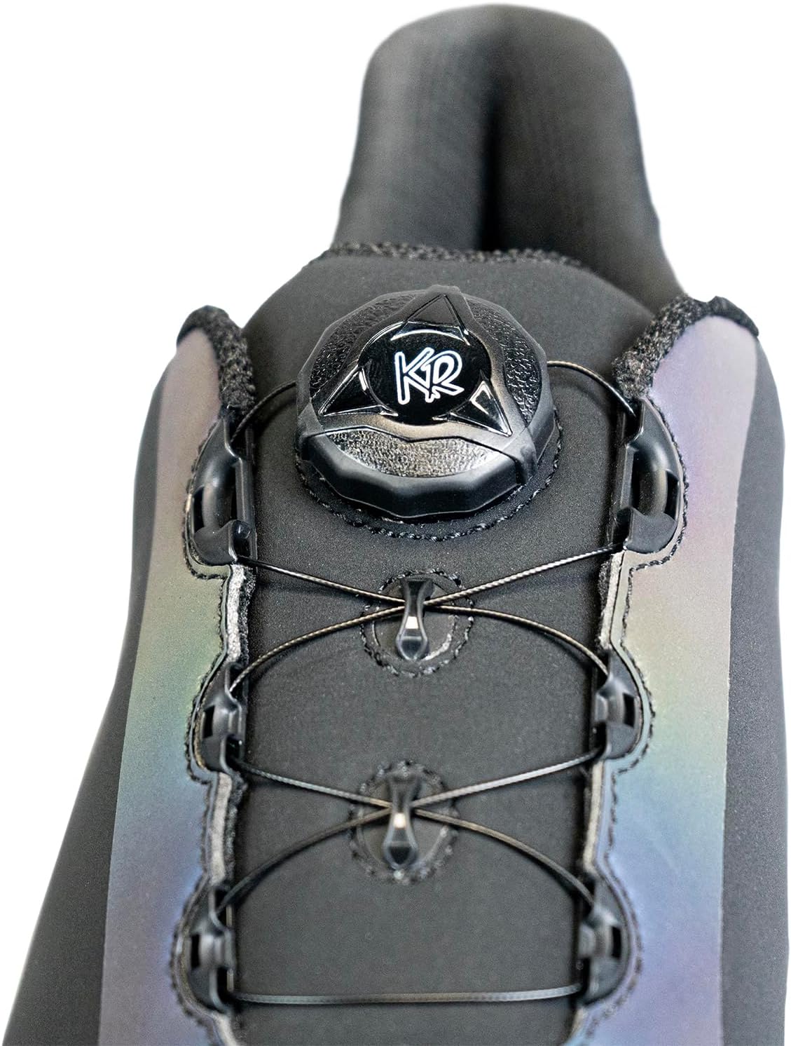 KR Strikeforce TPC Hype Black/Iredecent Performance Bowling Shoe with Interchangeable Heel & Slide Pad on Left Bowling Shoe