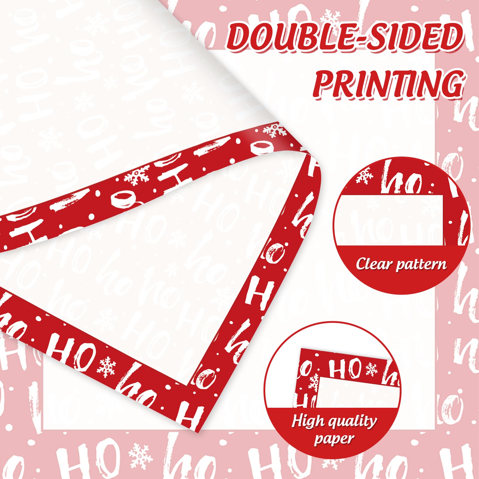 JarThenaAMCS Weihnachtsbriefpapier, doppelseitiger Druck, rote Zuckerstange, gestreift, Briefpapier für Notizen, Grußkarten, Einladungen, Bürodruck, 21,6 x 27,9 cm, 60 Blatt