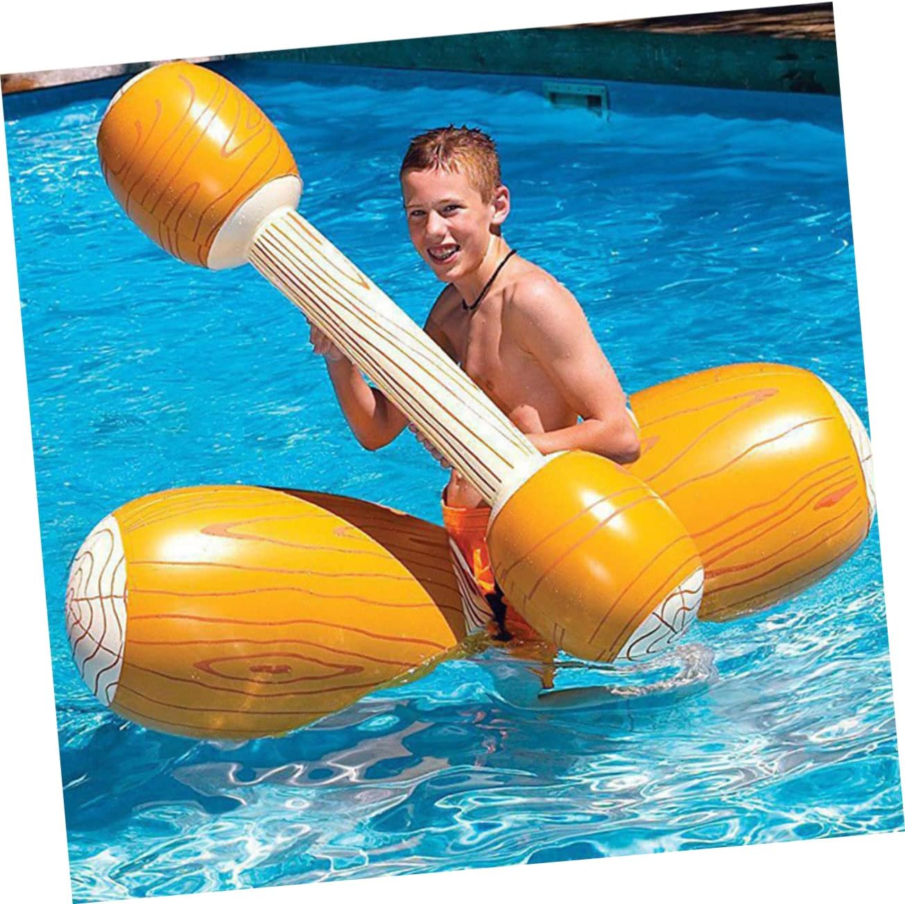 1set Inflatable Water Toys Double Handle Swimming Pool Entertainment Stick for Fun Includes Sitting Sticks and Hit Made of Material