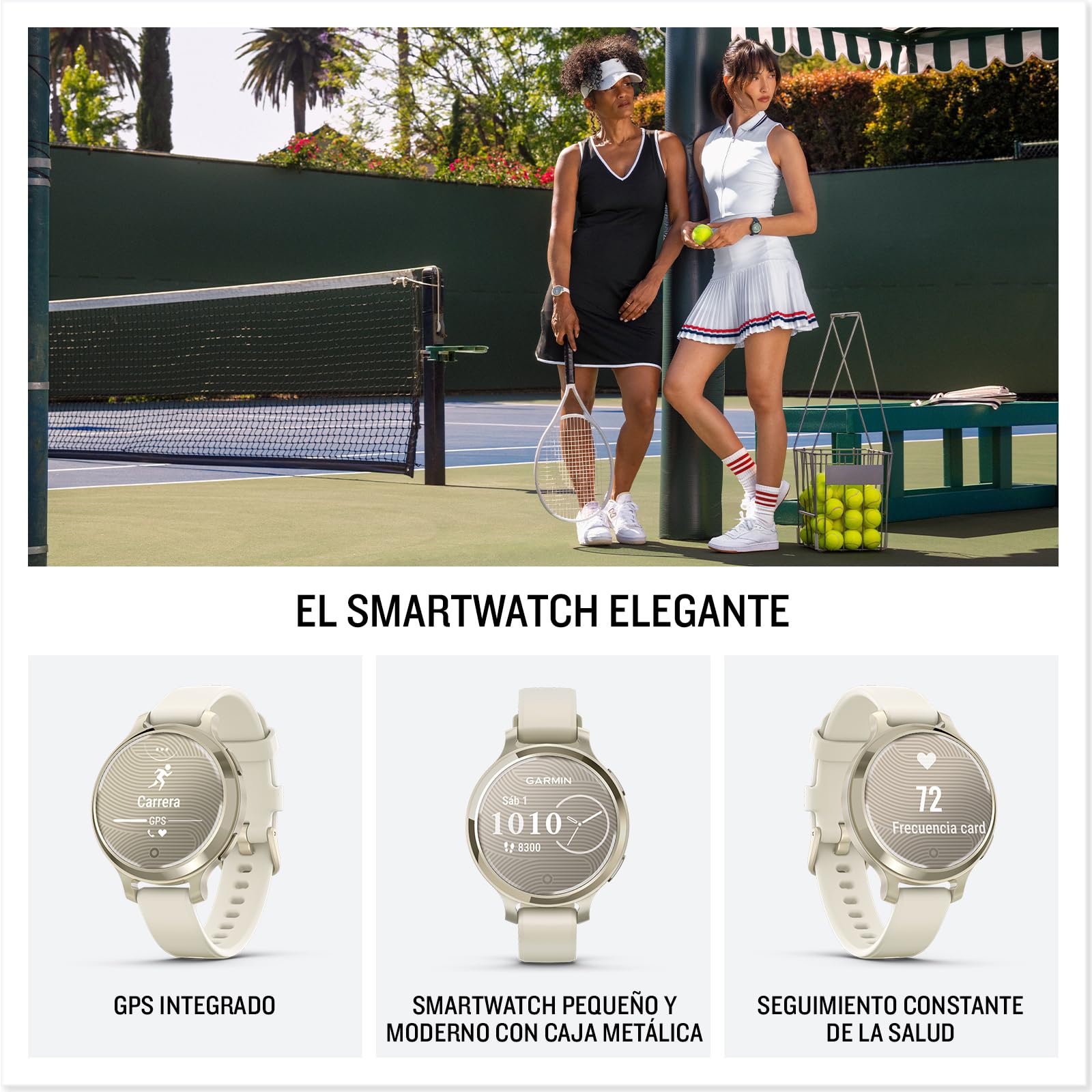 Garmin Lily 2 Active, Reloj Inteligente con GPS, Diseño Elegante, Datos de Salud y Forma Física, Pantalla Táctil, Notificaciones Inteligentes, Autonomía hasta 9 días, Verde | Pantalla táctil de lente estampada oculta, batería de hasta 9 días, Garmin Pay,