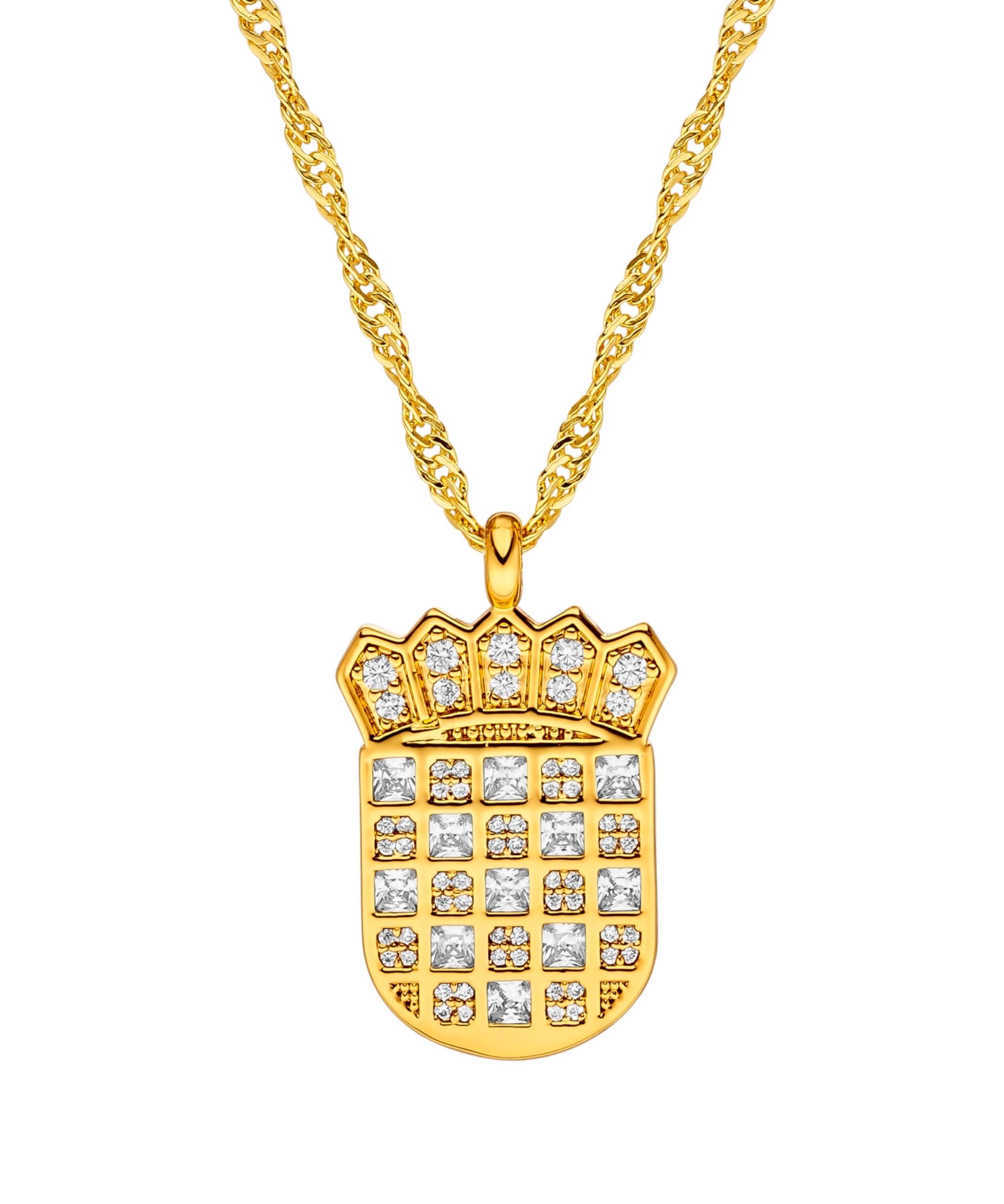d'origine Kroatien Wappenkette, Kroatien Flaggenkette, Kroatische Kette, Kroatien Schmuck, Kroatischer Wappenschmuck für Damen Gold