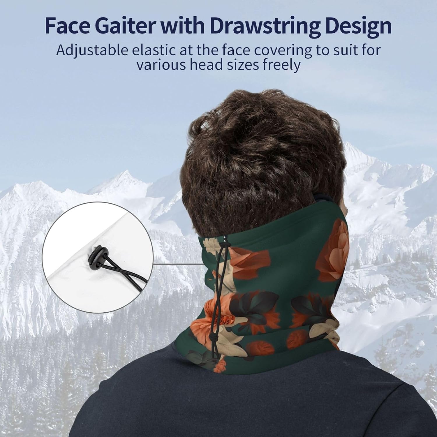 Winter Neck Warmer for Men Women, Big Bouquet of Colorful Flowers Neck Gaiter UV Sun Protection Face Mask Windproof Cold Weather Face Cover Thermal Ski Mask Scarf for Outdoor Sports Bandana