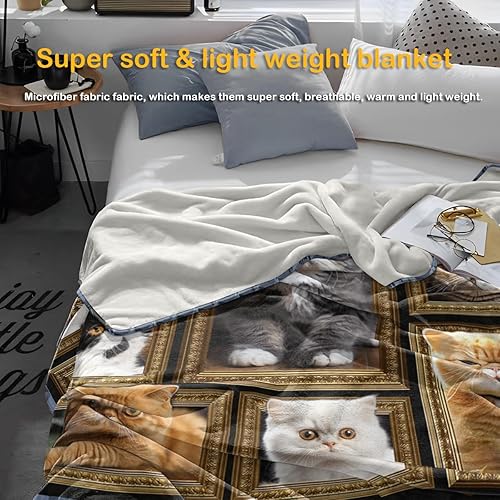 Miniatura 2 de Manta de gato persa, regalos para mujeres y hombres, acogedora manta suave y mullida para sofá, cama, viajes, manta ligera de franela de felpa y