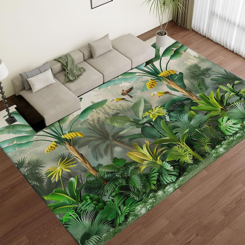 Tapis pour salon paysage naturel 3D pour une ambiance végétale unique