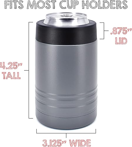 Miniatura 4 de Clear Water Home Goods - Enfriador de bebidas de acero inoxidable de doble pared aislado al vacío de 12 onzas - Revestimiento en polvo gris oscuro -