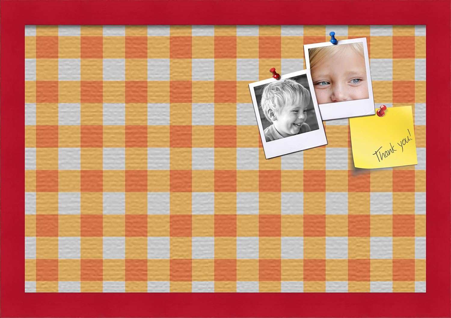 PinPix Decorative pin Cork Bulletin Board Made from self-Healing Canvas, Autumn Patterns Printed at 18x12 Inches and Framed in Red Stain on Beech(WOM56673)