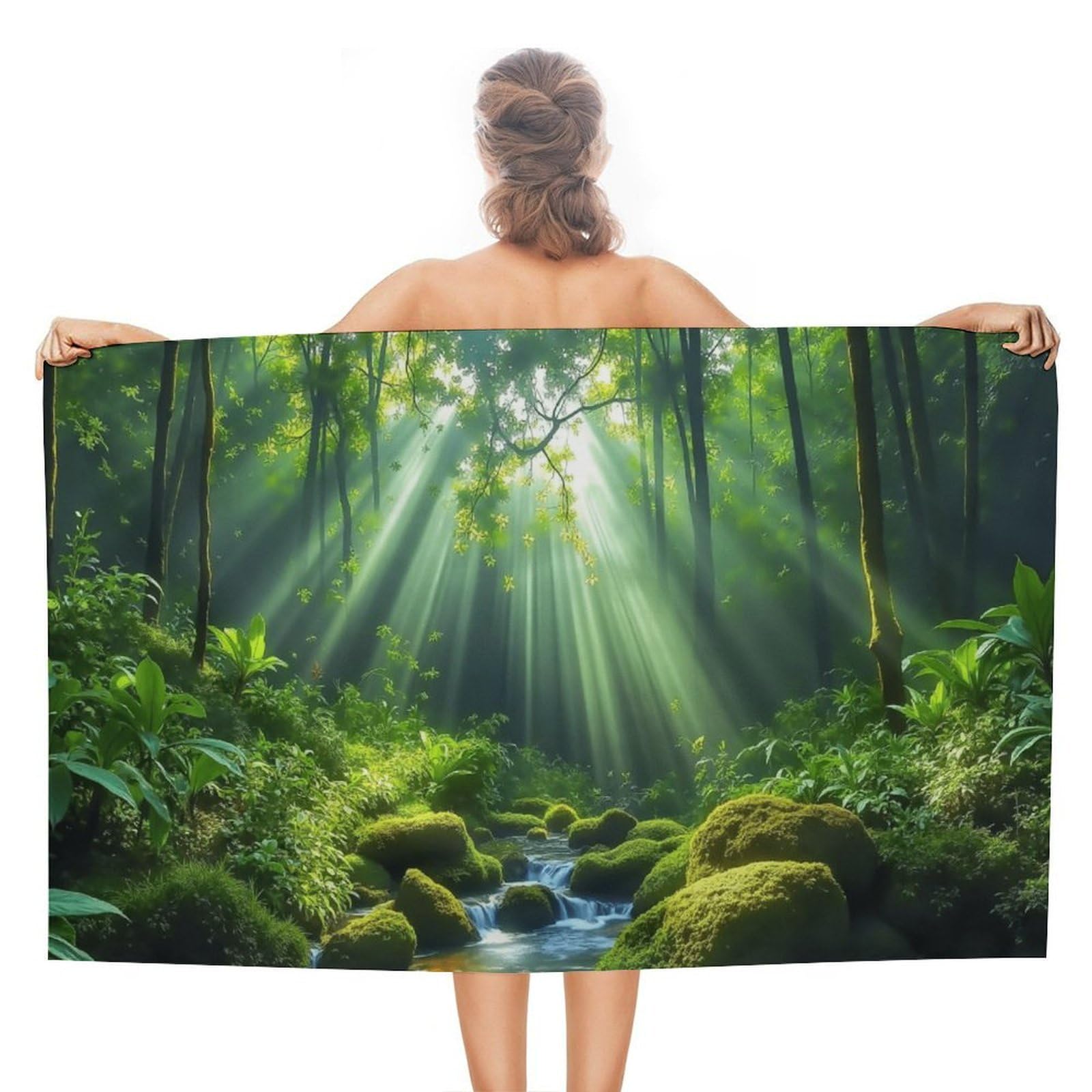 Anceky Rain Glow Beach Towel Microfiber Soft Absorbent Oversized Large Bath Towel Blanket Thin Quick Dry for Adults Swimming Pool Yoga Gym Travel 51"X31"
