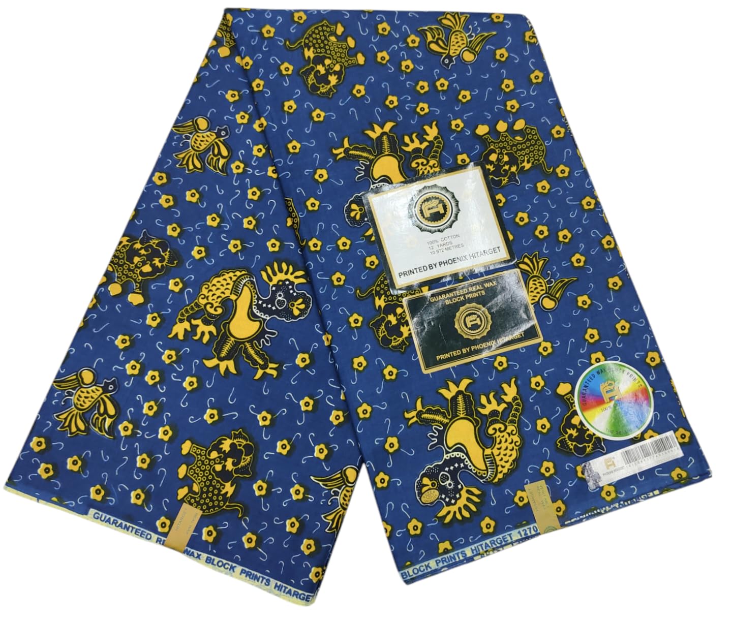 African Fabric 100% Cotton Hitarget Wax 6 Yards (12706)