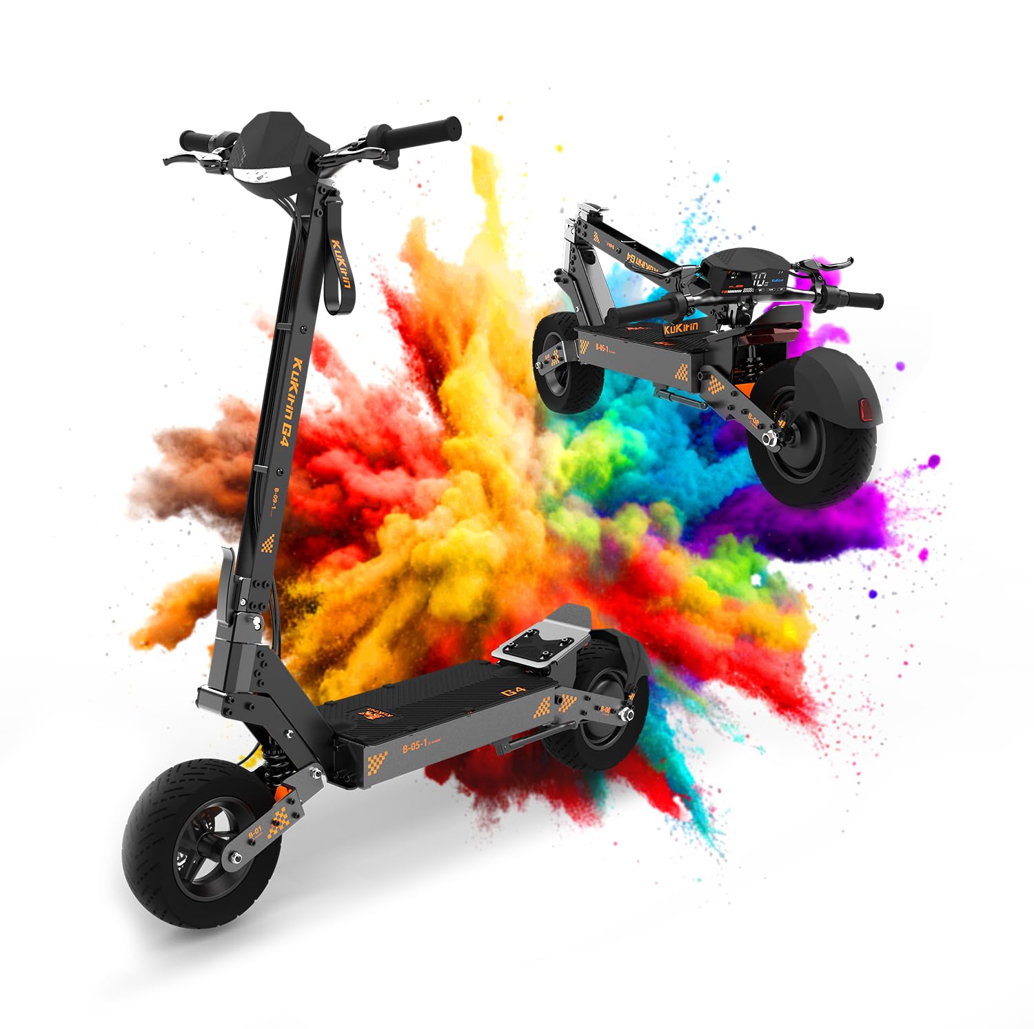 Kukirin G4 Monopattino Elettrico Adulto, 60V 20Ah Max Batteria al Litio Autonomia di 85-100 km, 11 Pollice Pneumatici Antideflagranti, Doppio Ammortizzatore, Scooter Elettrico Pieghevole 2400