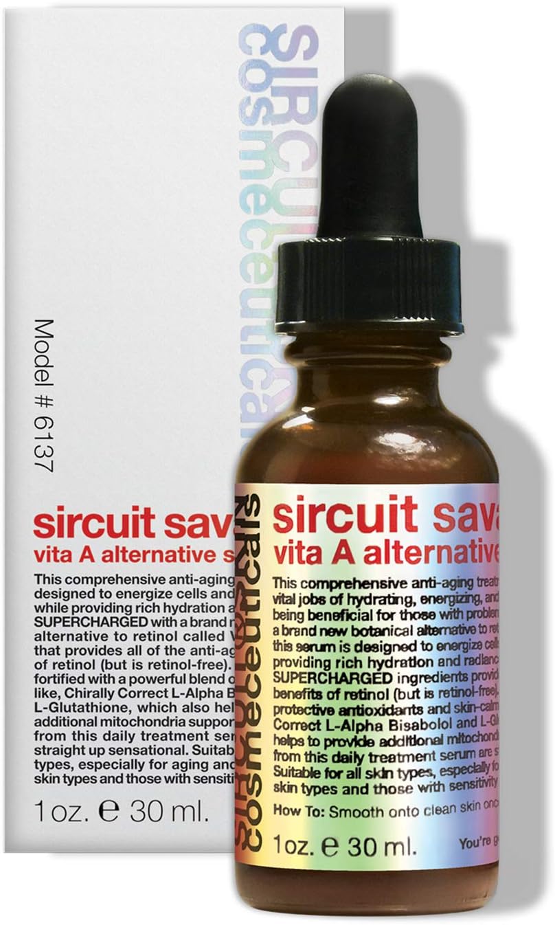 Sircuit Skin SIRCUIT Savant Vita A Alternative Serum - Hydrating Facial Serum with Antioxidant, L- Glutathione + Vitamin E and A - Daily Skin Soothing Serum Supports Hydration (1 oz)