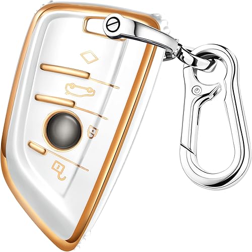 Funda para llavero BMW, accesorios para BMW 1 2 3 4 5 6 7 Series X1 X2 X3 X4 X5 X6 M5 M6 GT3 GT5 4 botones, funda de TPU+anillo en D + gancho disponible en Yaxa Peru