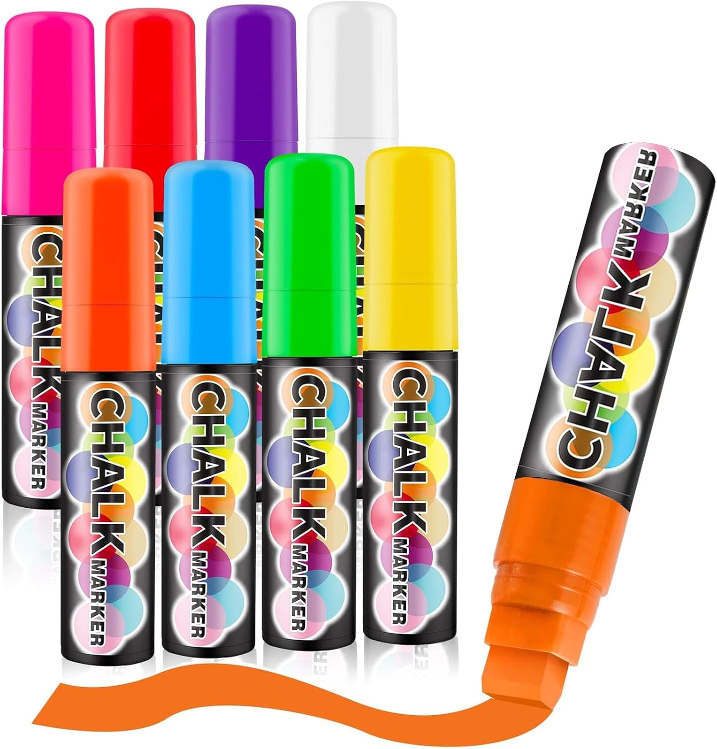 Window Chalk Markers for Cars Glass Washable, Colors Jumbo 15mm