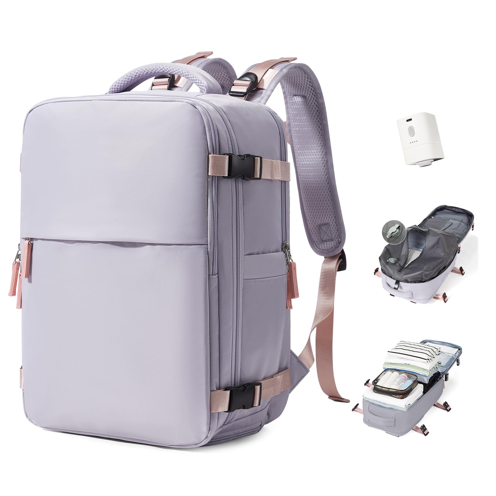 BJLFS Borse da Cabina per Ryanair 40x30x20 Bagaglio a mano Sottovuoto 40x20x25 Zaino da Viaggio con Sottovuoto impermeabile Donna Zaino Easyjet 45x36x20 Zaini Wizzair con porta scarpe