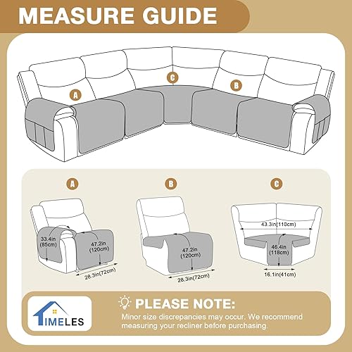 Miniatura 6 de Timeles Fundas de terciopelo impermeable para sofá seccional reclinable, extra grande, en forma de L, sin respaldo, gruesa, suave, lavable (café,