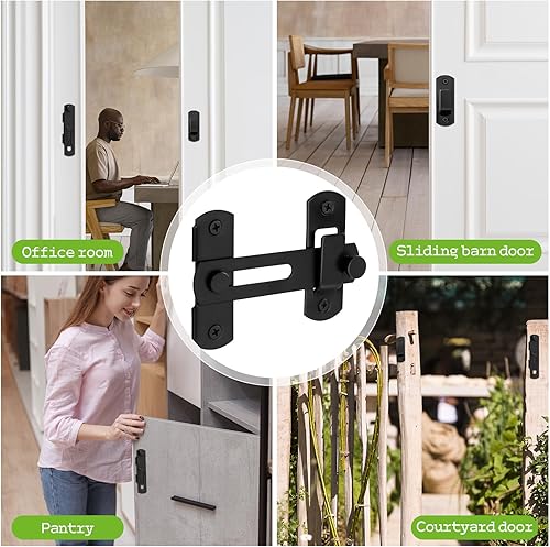 Miniatura 2 de Cerradura de puerta de granero, cerradura de puerta de 180 grados, cerradura de puerta deslizante de granero, pestillo de puerta abatible, cerradura