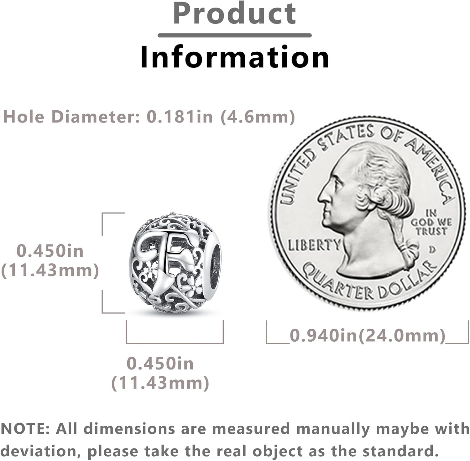 Gothic Vine Initial Letter Fits Pandora Bracelets 925 Sterling Silver A-Z Bracelet Charms Alphabet Charms for Bracelets Necklace DIY Anklet Bead Charms Valentines Gifts for Wife/Girlfriend Women - Image 6