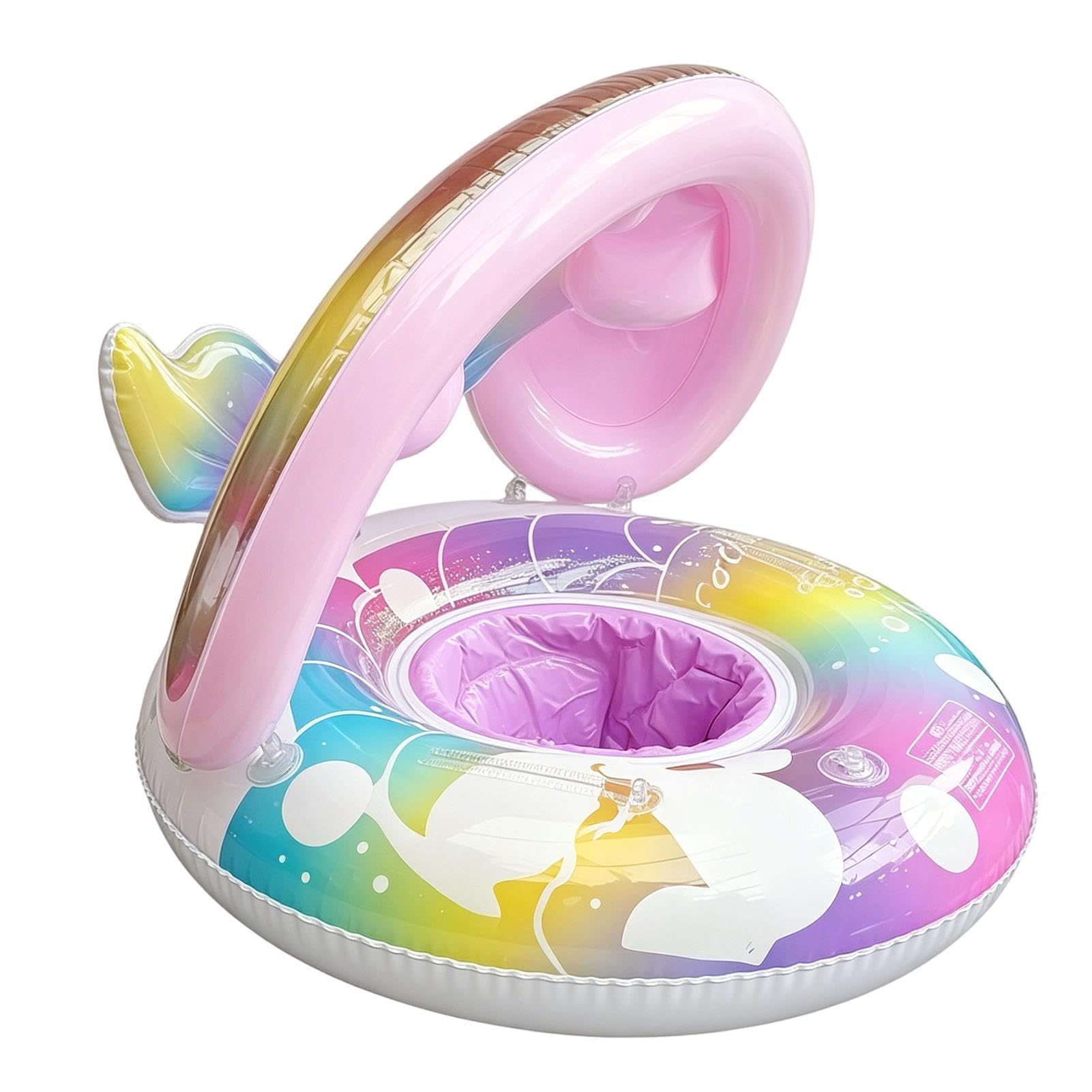 Pool Float for Kids Inflatable Floating Ring with Canopy