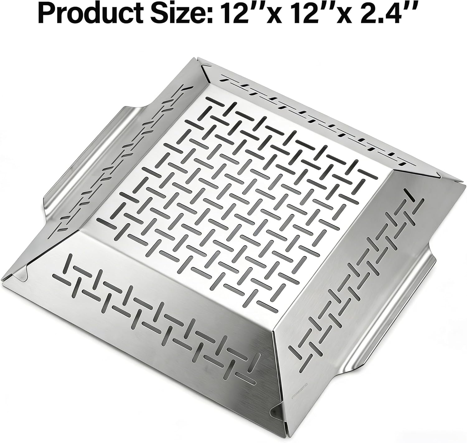 Grill Basket for Outdoor Grill, Heavy Duty Stainless Steel Vegetables Grill Basket, Veggies Grilling Basket with Handles, Grilling Accessories for All Grills & Smokers, Cooking Gifts for Dad Men