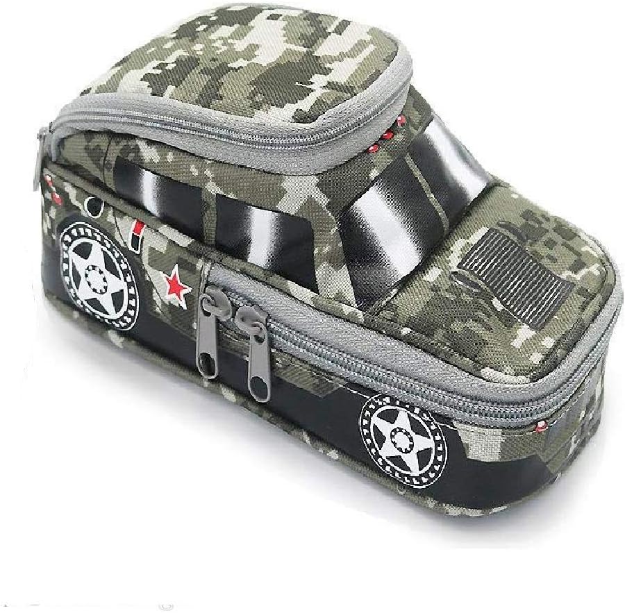 Military Car Pencil pouch, big size compartments, Rugged Cloth