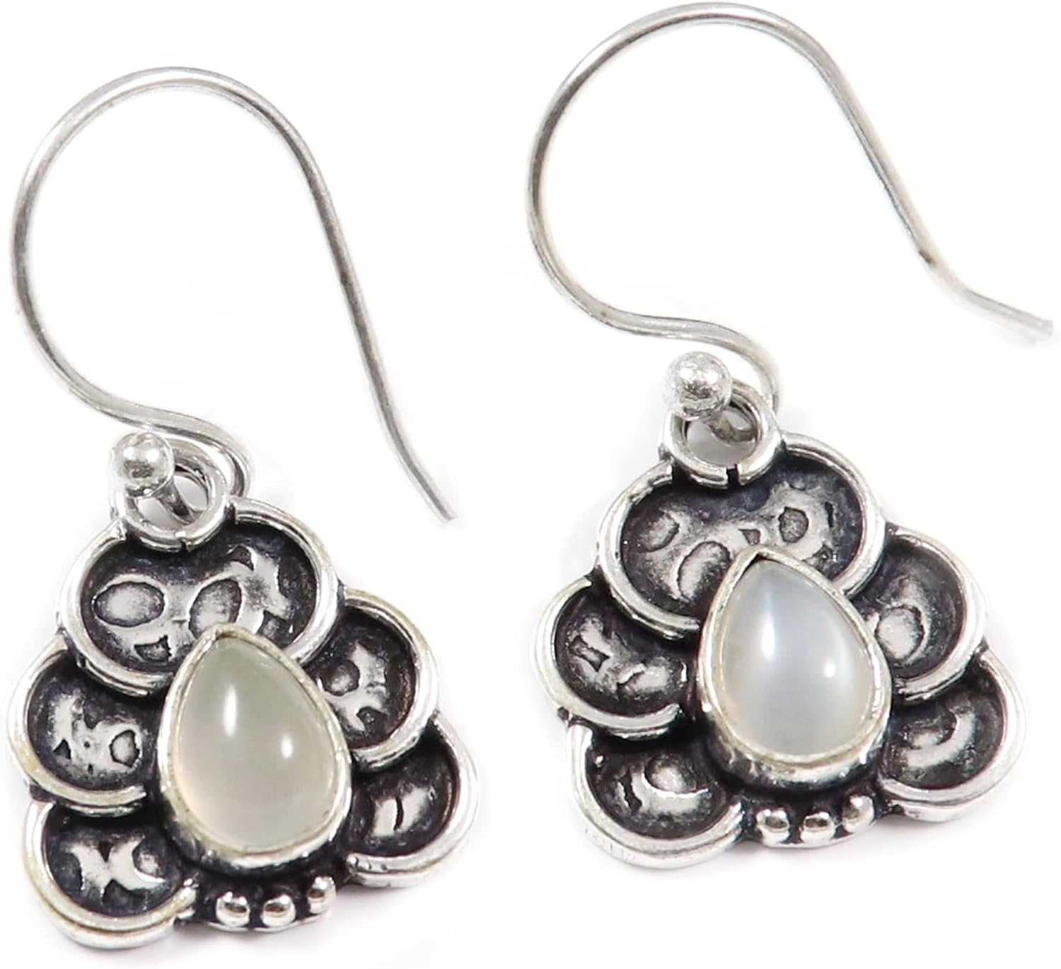 Grey Moonstone Peridot Faceted Rainbow Moonstone Gemstone 925 Sterling Silver Drop/Dangle Earring Handmade Jewelry Goyal Exports SEG170