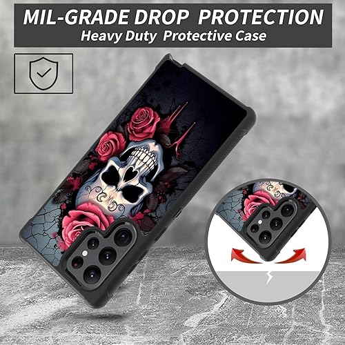 Miniatura 2 de Funda para Galaxy S22 Ultra, resistente 3 en 1 híbrida de plástico duro y silicona suave a prueba de golpes, funda de protección contra caídas para