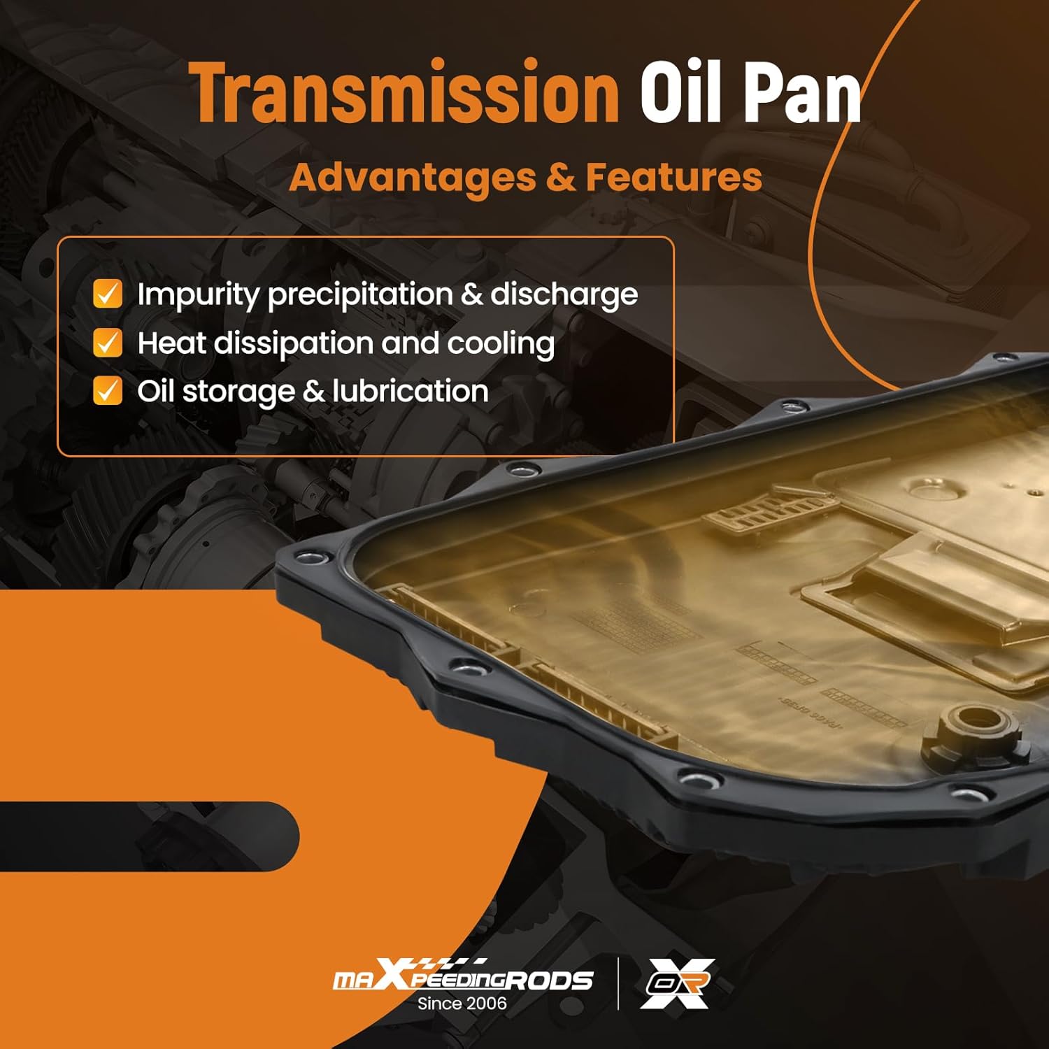 maXpeedingrods Transmission Oil Pan for BMW328i 330i 320i 335i 340i 528i 535i 550i 530i 540i X5 X3 X6 X1, for Ram 1500, for Dodge Charger Challenger, 8-Speed Automatic Transmission 24118612901