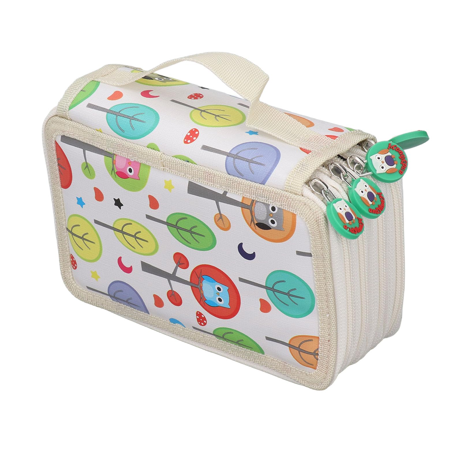 Wakects Astuccio Colorato Astuccio Grande in Pelle PU Portapenne Pieghevole di Grande capacità con Cerniera e Design a Forma di Cartone Animato per Artisti Studenti Conservazione di Disegni in Aula