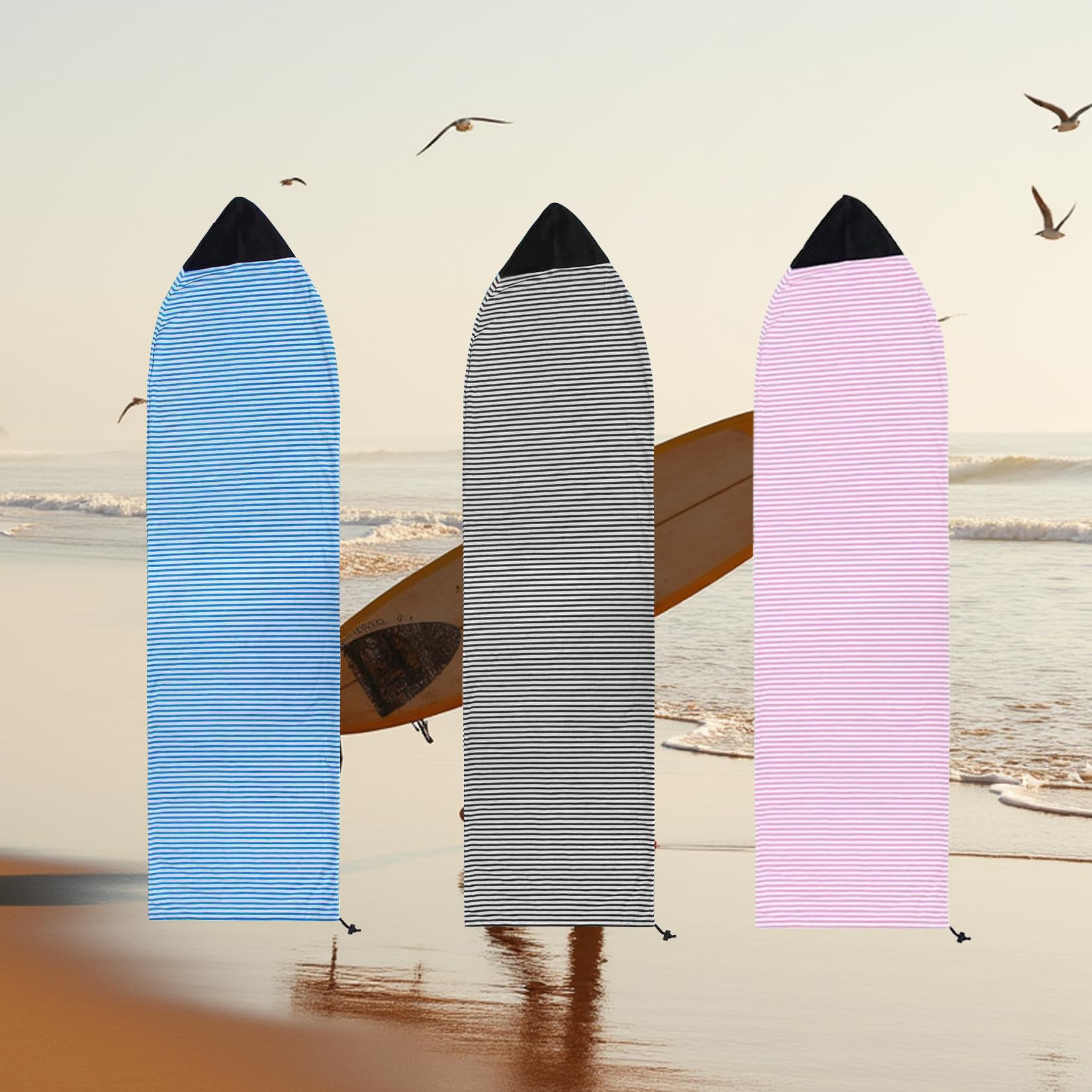 Housse de protection pour planche de surf pour longboard, paddleboard, planche de surf, planche de surf, housse avec cordon de serrage