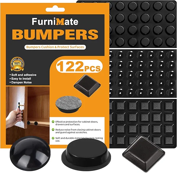Adhesive Rubber Feet 122PCS - Black Bumpers Self-Stick Small Sticky Pads for Electronics