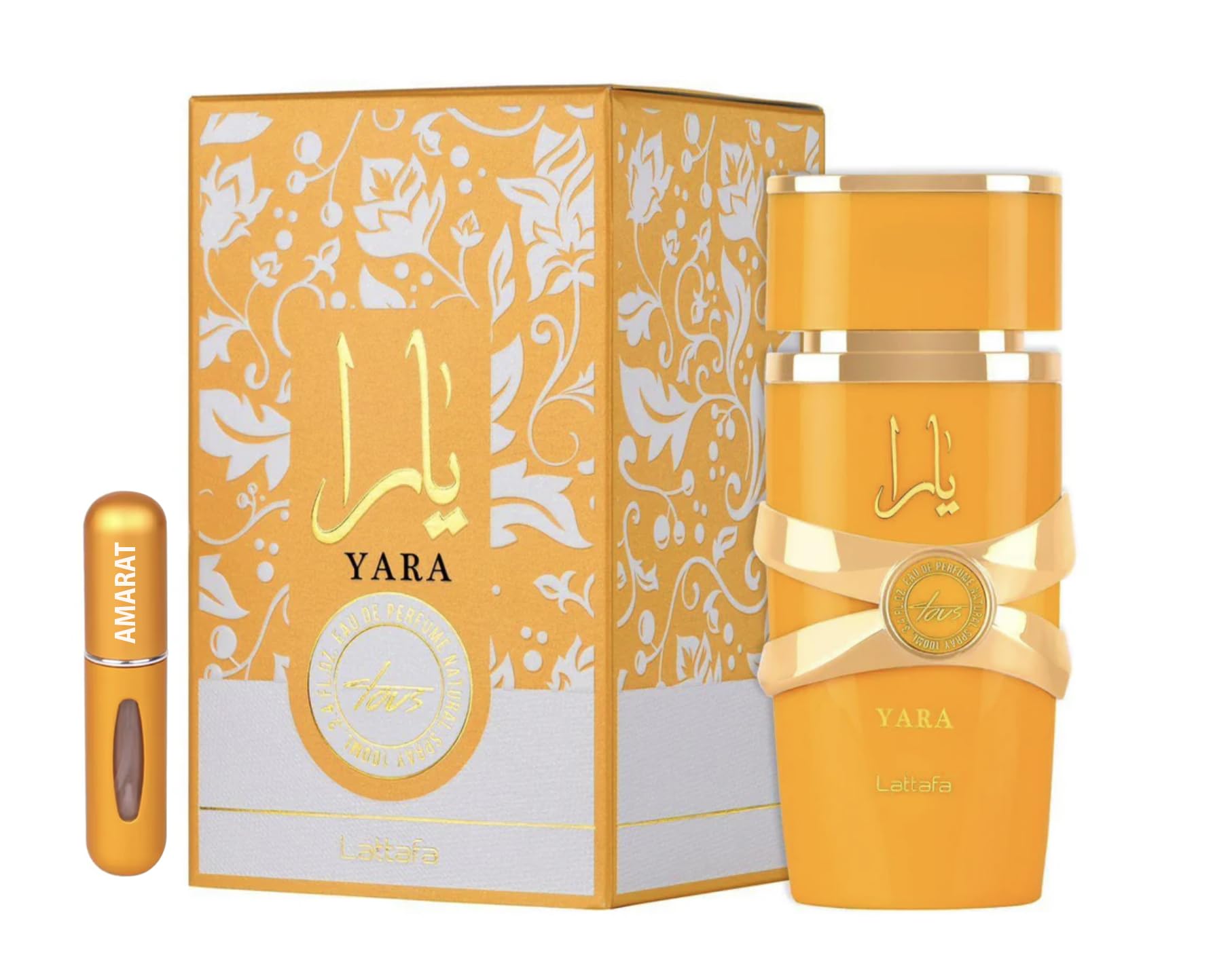 Perfume Yara Original 100ML, Perfume Árabe para Mujer de Larga Duración, Eau da Parfum Importado desde Dubái, Incluye Atomizador Recargable 5ML, Fragancia Floral y Dulce AMARAT (Yara Tous)