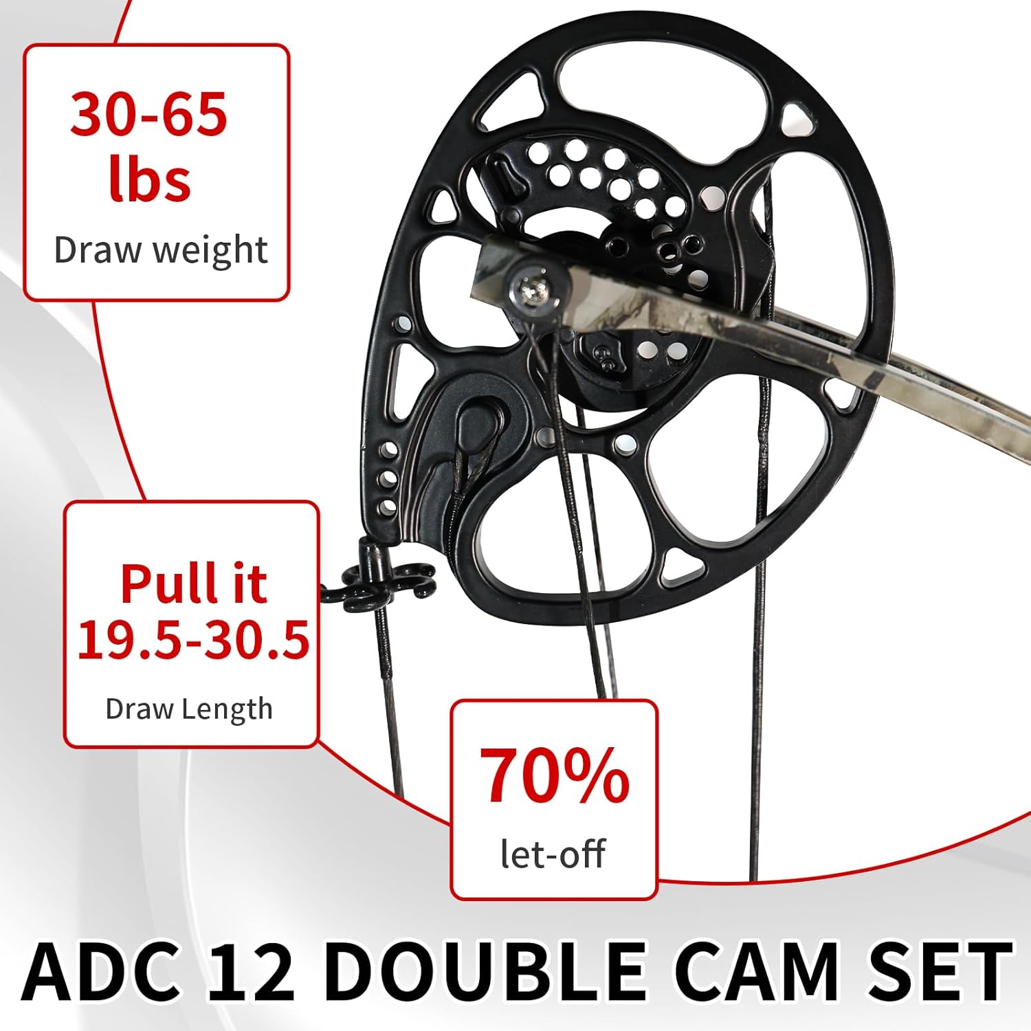 Compound Bow and Arrow Set Adult Archery Kit Adjustable Draw Weight 30-65LBS Beginner Shooting Outdoors Convenient to Carry for Travel and Hunting Complete Set