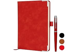 AYZ Red faux Leather Notebook Journal with Pen