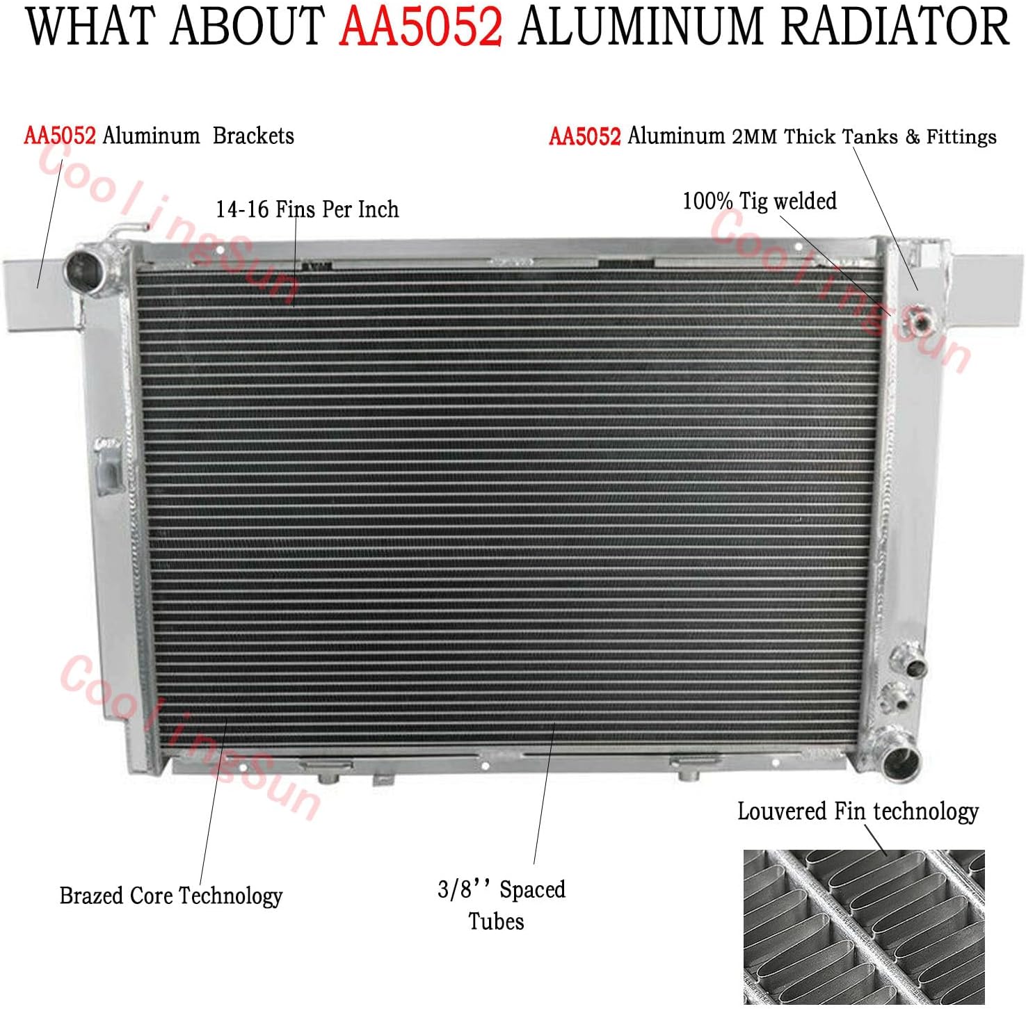 3 Row Aluminum Radiator for 1990-2002 Mercedes-Benz SL500 500 SL 5.0 V8 Radiators 1991 1992 1993 1994 1995 1996 1997 1998 1999 2000 2001